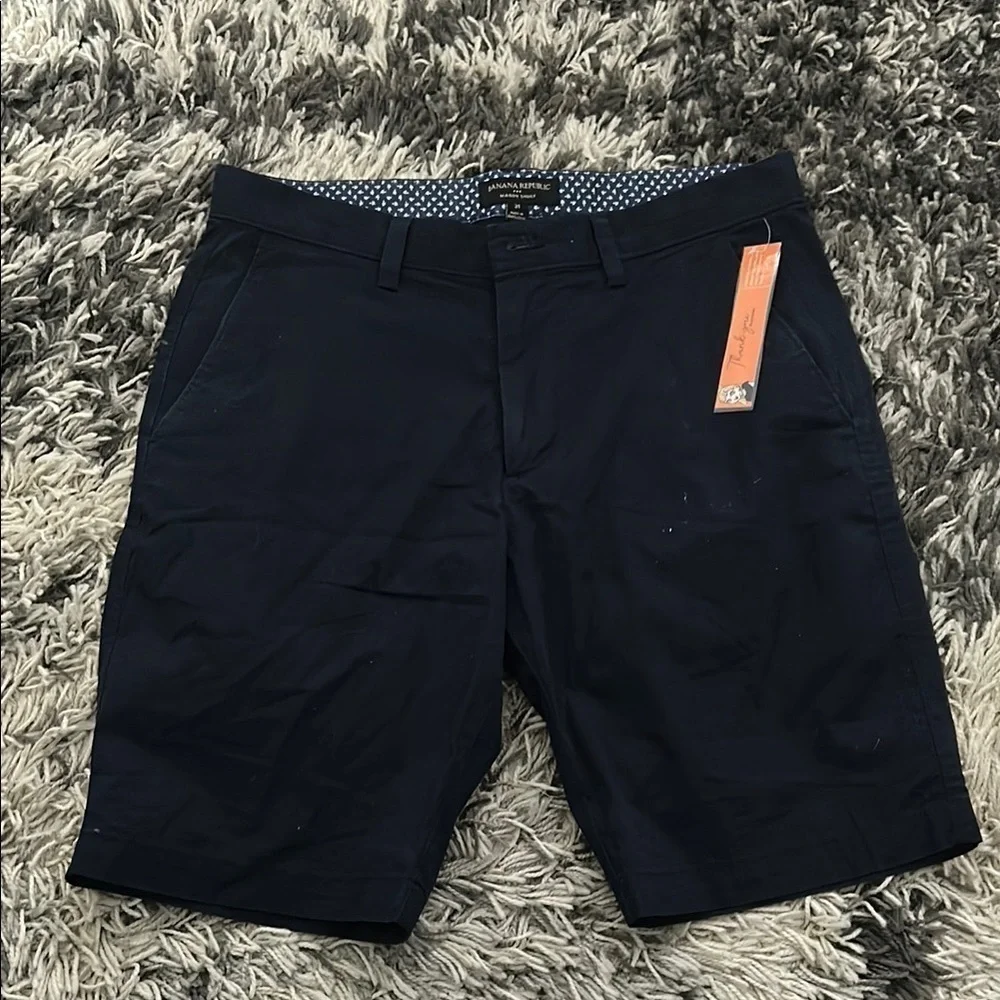 Banana Republic Blue Flat Front Shorts with Classic Style